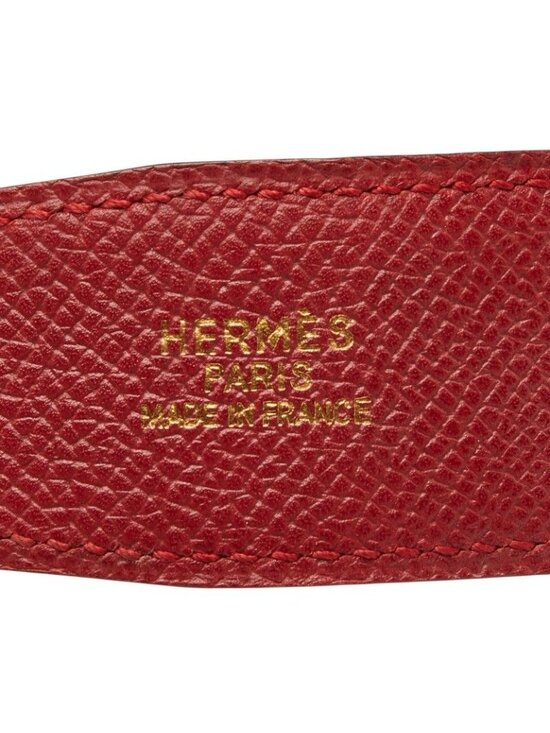 Hermes Constance Belt Buckle Reversible Vintage 65 Red Black Gold Leather main image 4